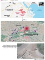 Tática chamada de ‘muro do Bope’ encurralou suspeitos, empurrando-os para o alto do morro, na região de Vacaria